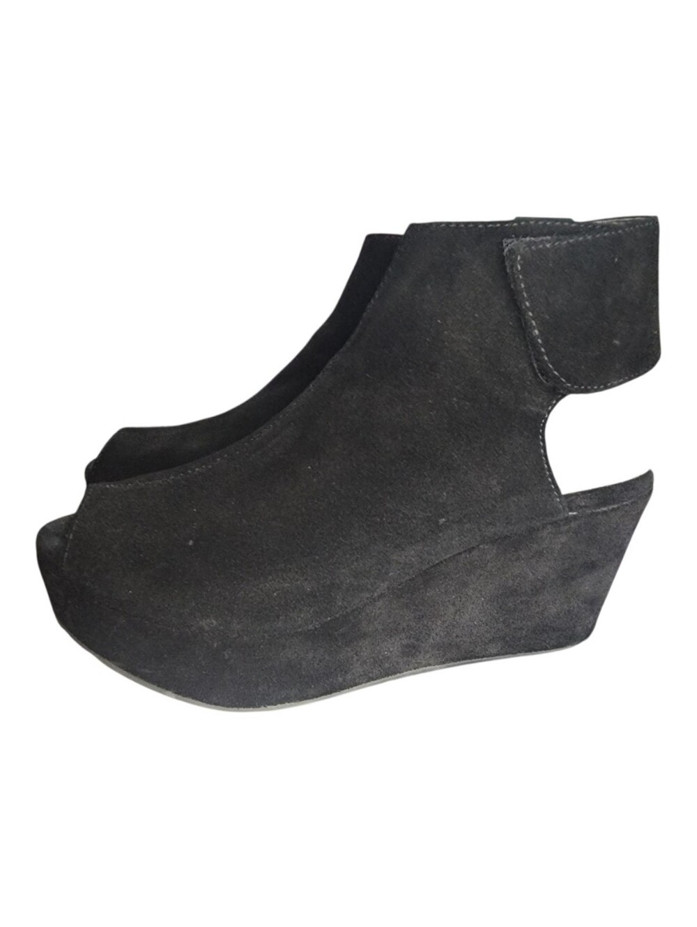 Chocolat Blu White Suede Wedge, Womens 6 - Picture 3 of 12